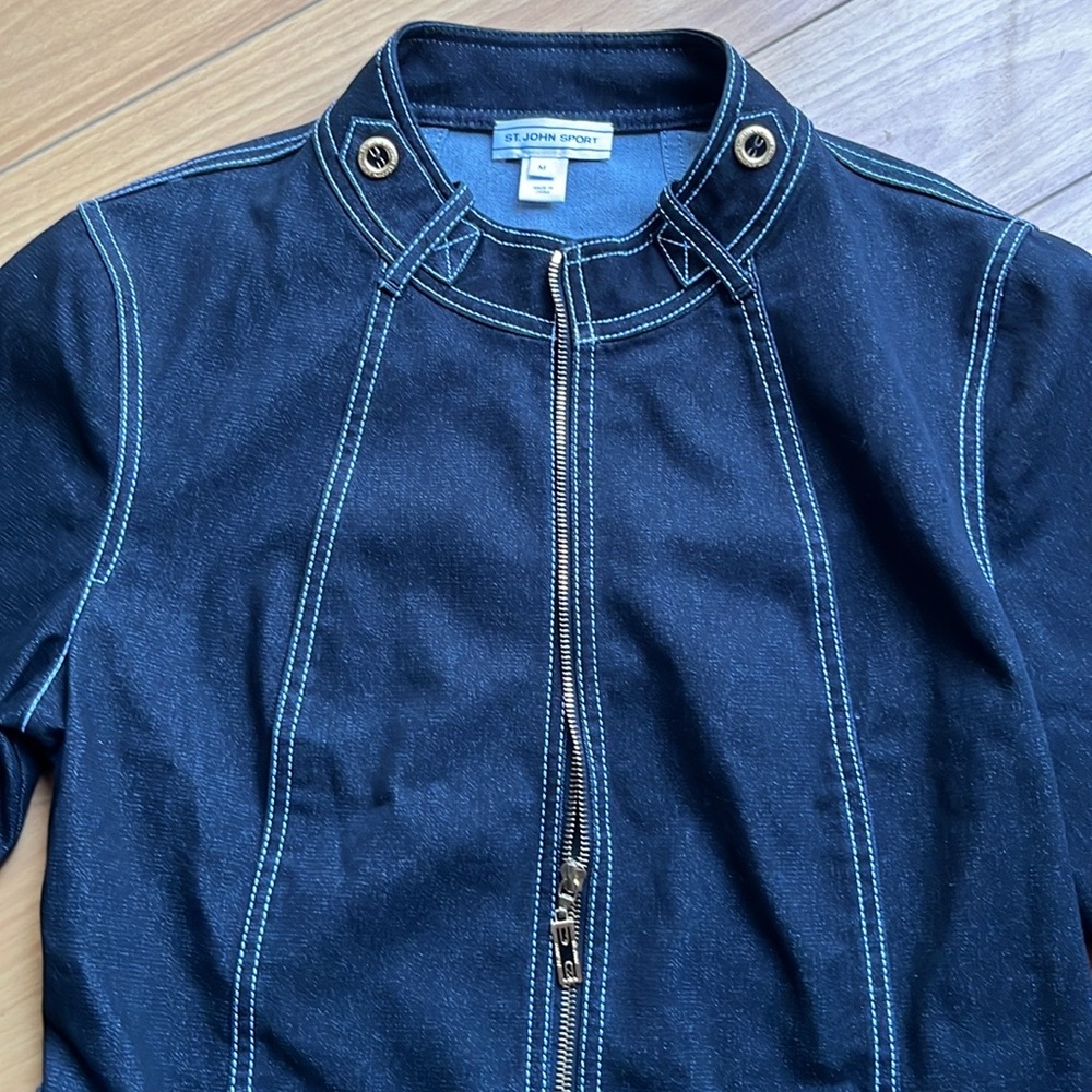 St. John Sport denim zip up - Picture 8 of 10